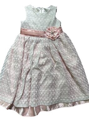 Girls American Princess Pink White Formal Dress Size 6X